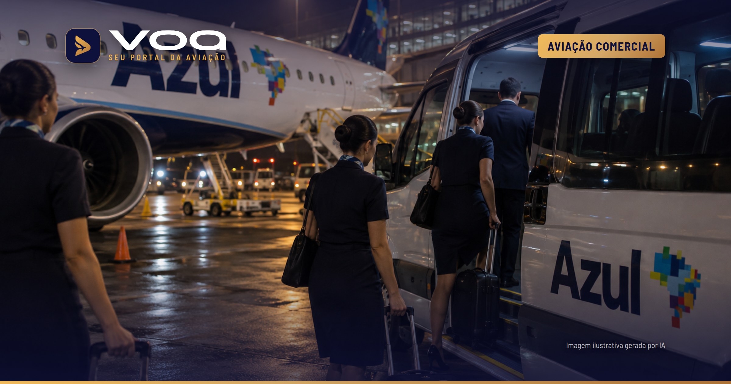 Azul é processada por cortar transporte grátis a tripulantes à noite