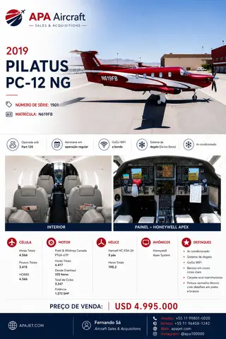 Pilatus PC-12NG ano 2019 — miniatura 7